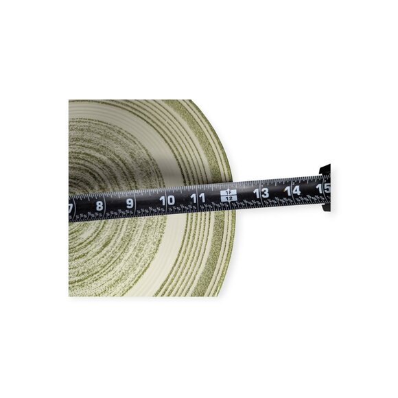 Vintage Max Schonfeld El Verde Casual Ironstone Green & White 12" Round Platter - Picture 10 of 12